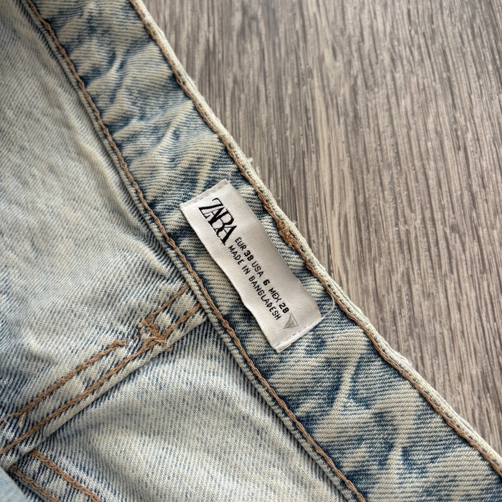 Zara Light Blue High Rise Jean Shorts - Picture 3 of 6